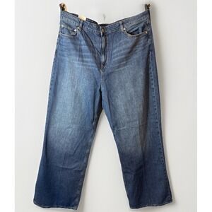 2 Aeropostale High Rise Wide Leg Jeans Womens 20 Dark & Light Wash 100% Cotton